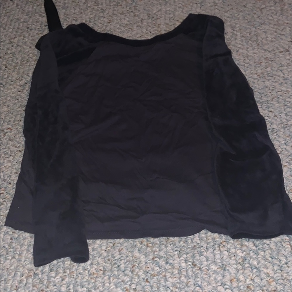 Dark purple velvet long sleeve shirt